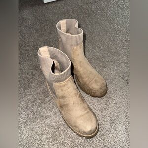 Tan Ankle Booties with Sleek Design